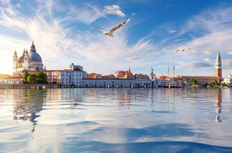 Panoramic view of Venice from the water