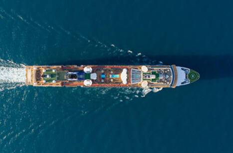 An aerial view of Celebrity Millennium at sea