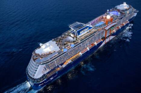 Ariel view image of Celebrity Ascent, Celebrity Cruises, at sea
