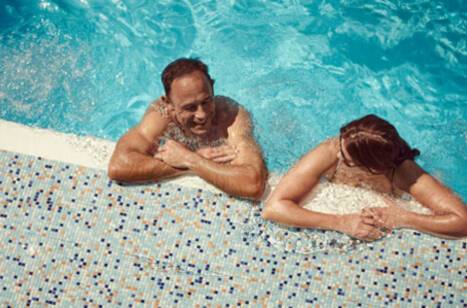 A couple in the pool on a P&O Cruises voyage