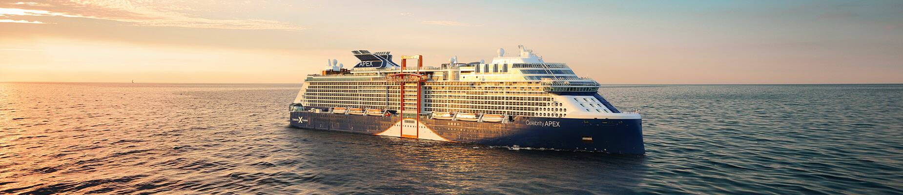 A cruise ship at sea