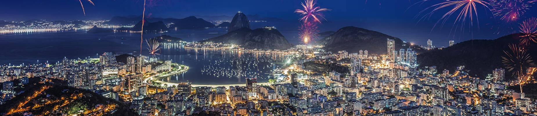 Fireworks over Rio de Janeiro in Brazil