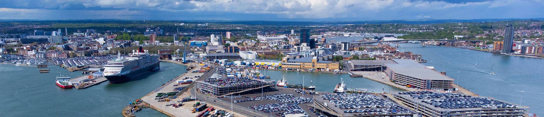 Panoramic image of Southampton cruise port