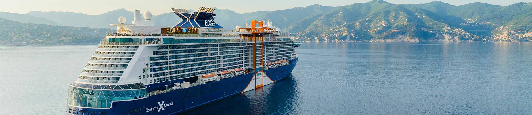 A cruise ship docked in Portofino