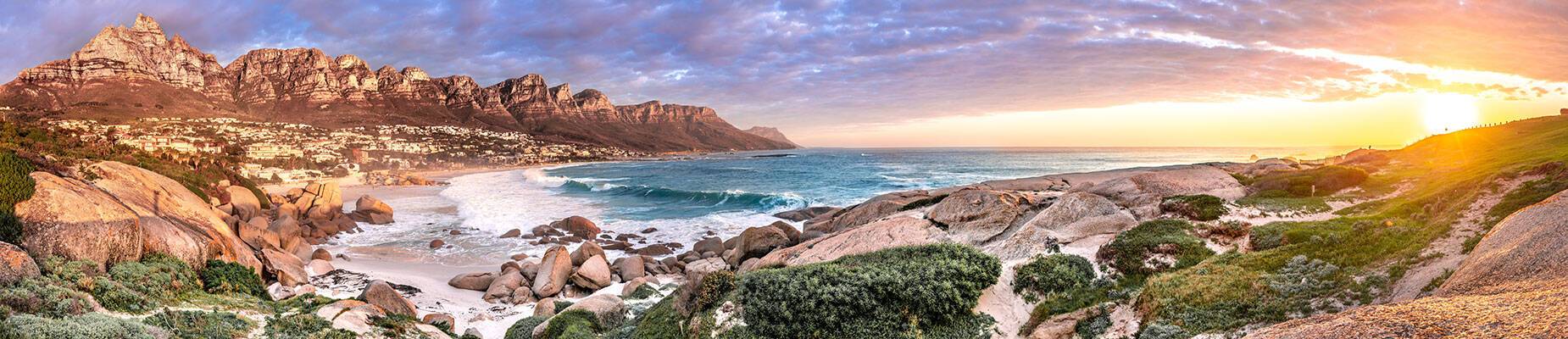 A panoramic view of Cape Town from the beach