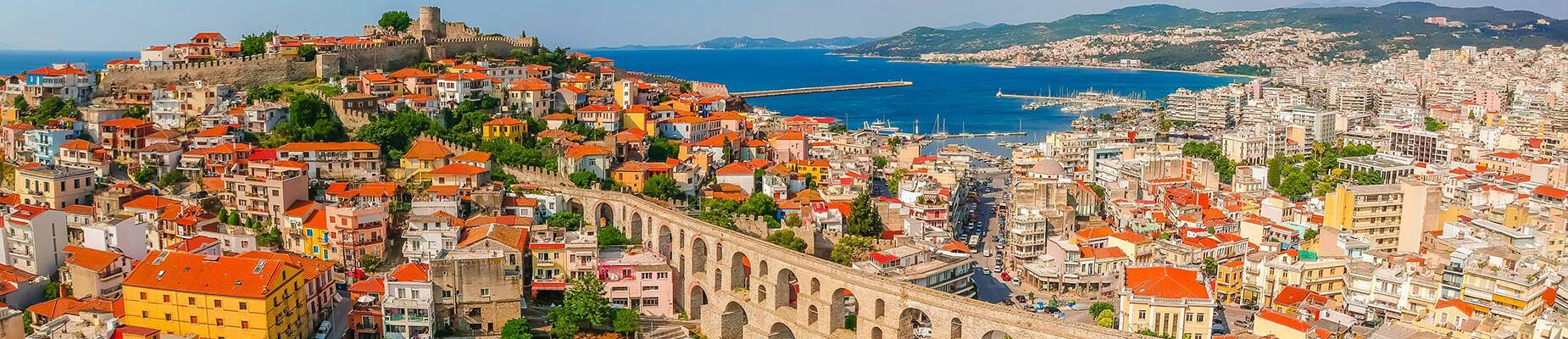 A panoramic view of the historic city of Kavala