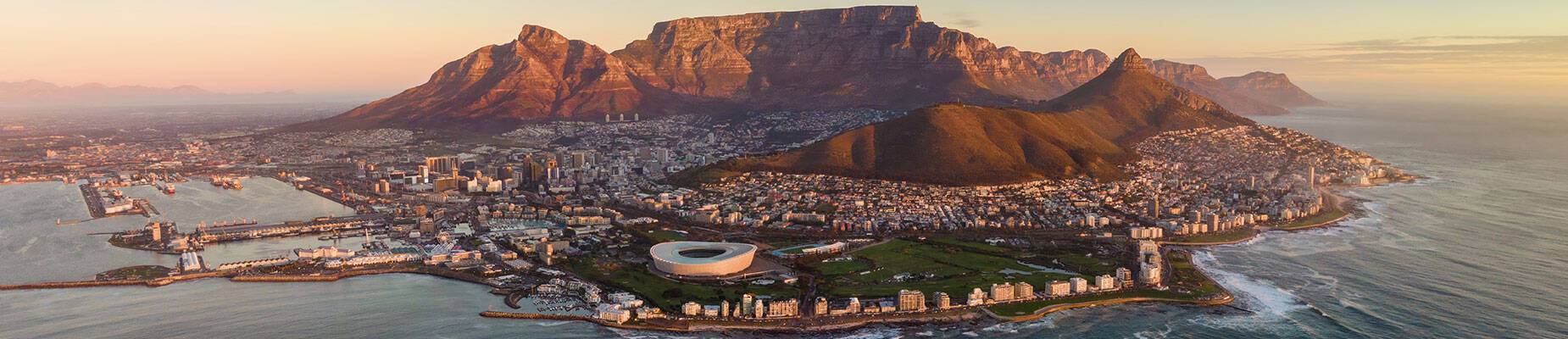 A panoramic aerial view of Cape Town