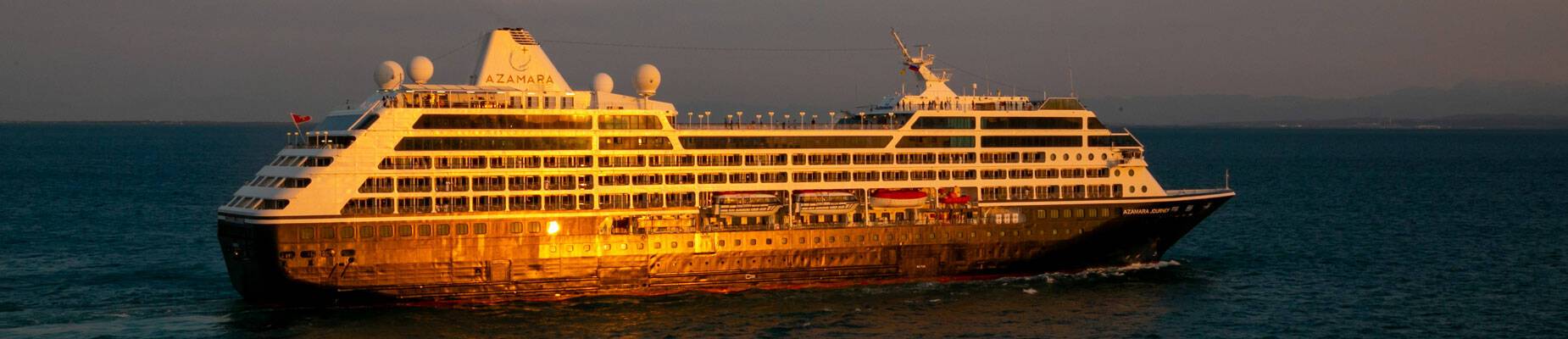 Azamara Journey at sunset at sea