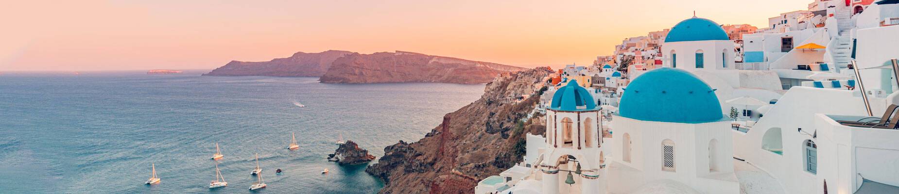 Panoramic image of Santorini, Greece