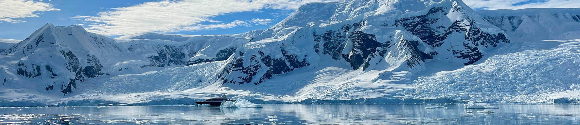 A panoramic view of Antarctica