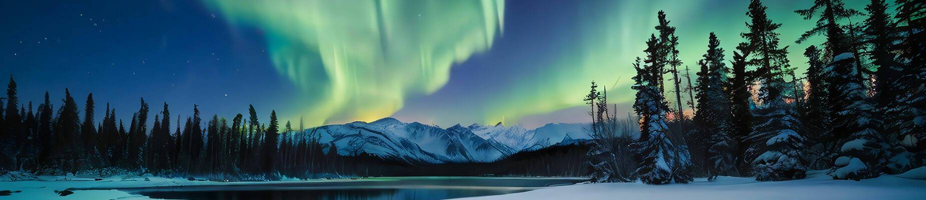 Northern Lights dancing over a remote lake
