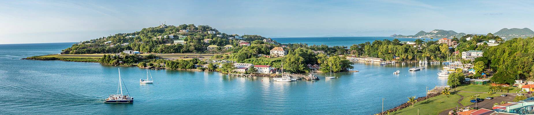 A panoramic view of Saint Lucia