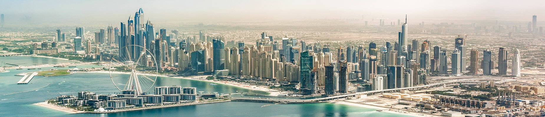 A panoramic view of Dubai’s skyline