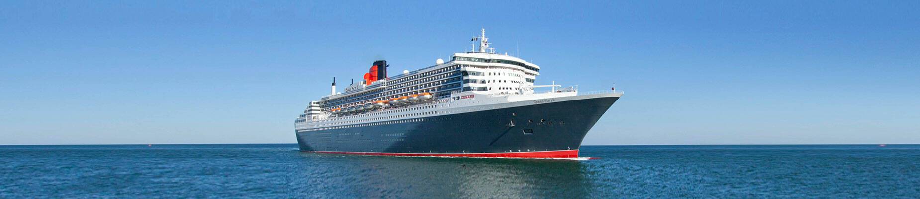 The cruise ship Queen Mary 2 at sea