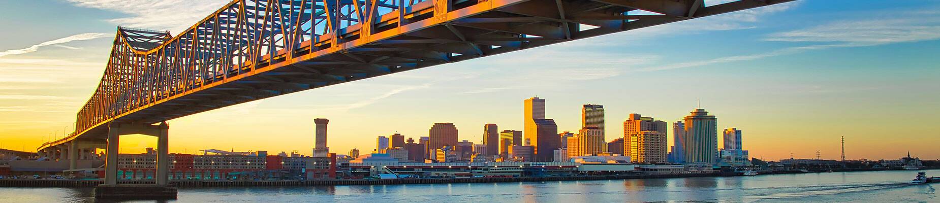 Crescent City Connection Bridge over the Mississippi River in New Orleans