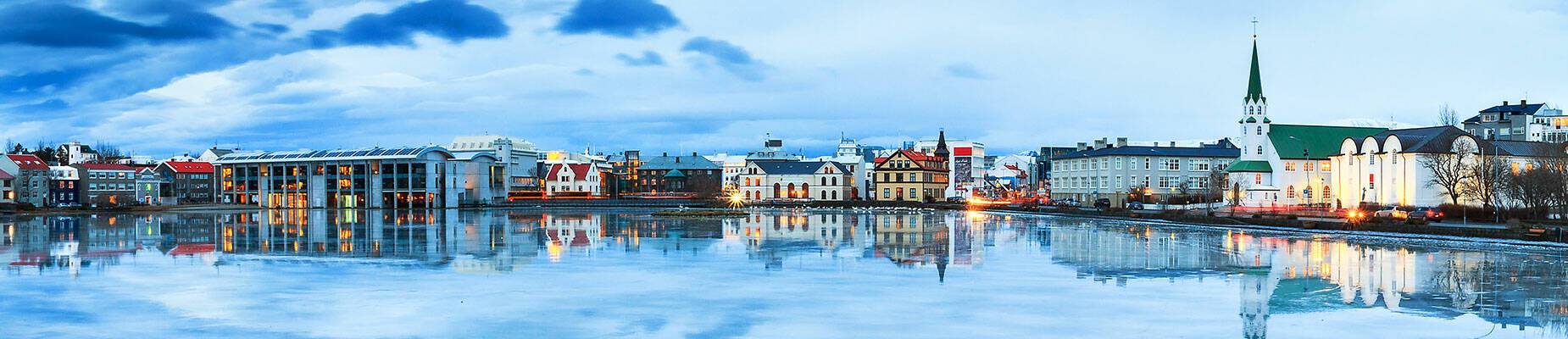 Reykjavik cityscape at dusk