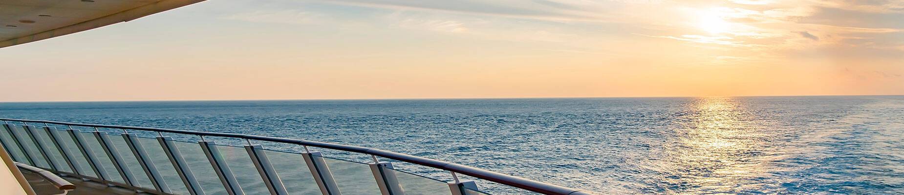 A panoramic view of the sea from a cruise ship deck