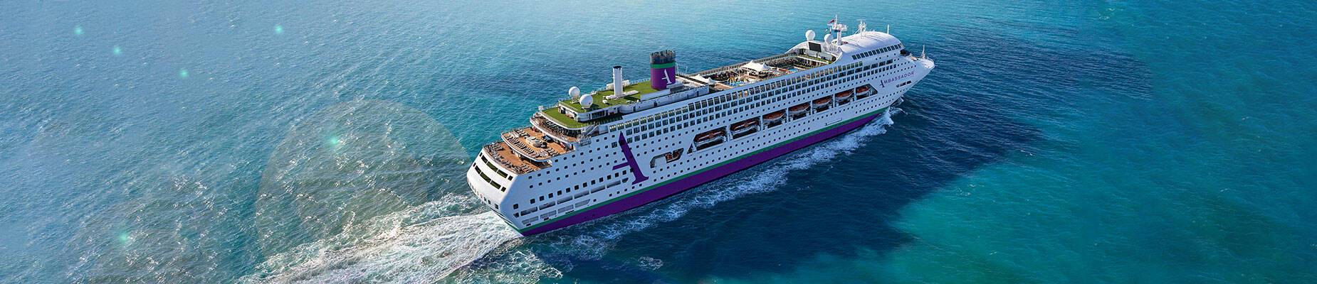 A cruise ship sailing