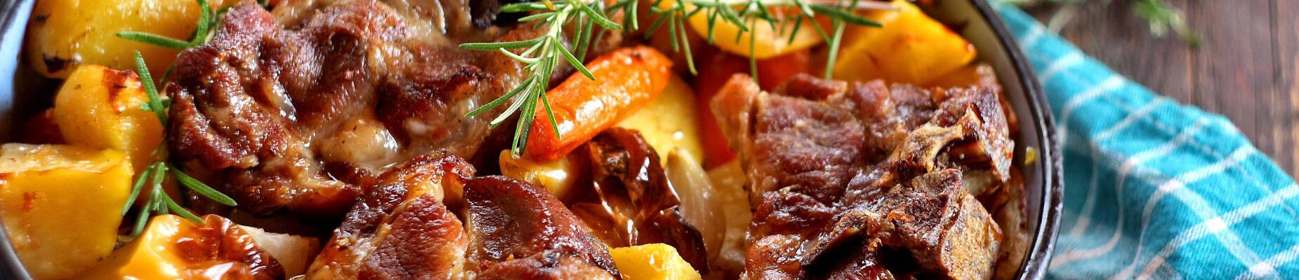 Close-up image of traditional Croatian dish, Peka