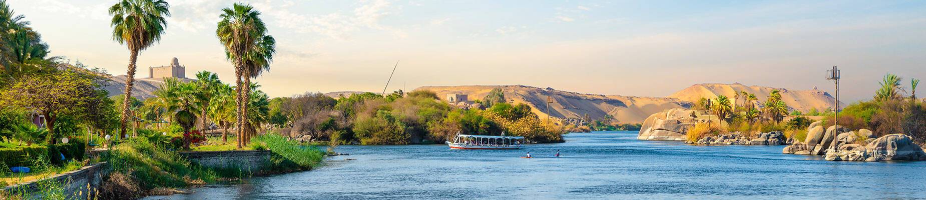 A panoramic view of the Nile River