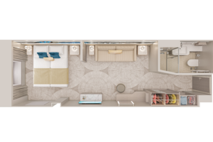 Large Oceanview Stateroom Floor plan, Norwegian Prima