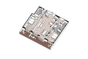 Signature Suite floor plan, Deck 11, Seven Seas Voyager