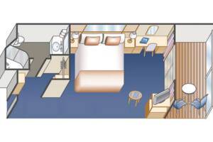 Premium Balcony Stateroom Floorplan, Crown Princess, Princess Cruises