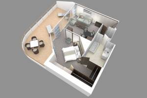 Club World Owners Suite Floorplan on Azamara Journey