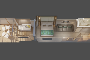 Cabana Mini Suite Floorplan, Star Princess, Princess Cruises