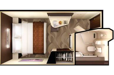 Solo Inside Stateroom floor plan, Norwegian Escape