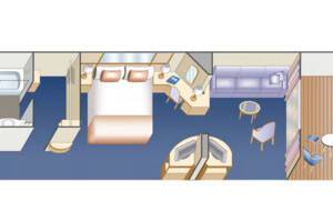 Mini-Suite Floorplan, Island Princess, Princess Cruises