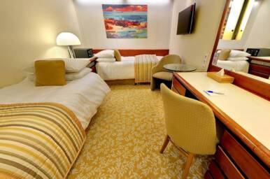 Interior Cabin Bedroom, Balmoral, Fred. Olsen Cruise Lines - Image based on an H grade, configuration may differ