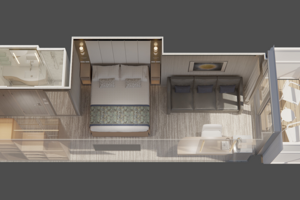 Deluxe Balcony Stateroom Floorplan, Star Princess, Princess Cruises