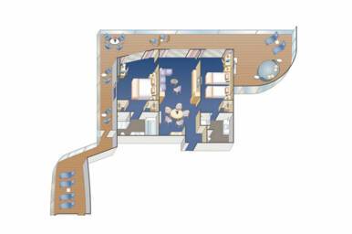 Sky Suite floorplan, Discovery Princess, Princess Cruises