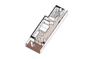 Deluxe Veranda Suite floor plan, Seven Seas Voyager