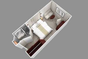 Club Ocean View Stateroom Floorplan on Azamara Journey