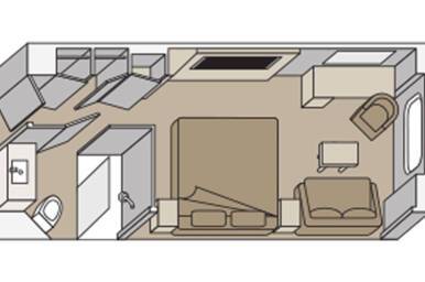 Ocean View Stateroom Floorplan, Rotterdam