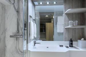 Ultra Deluxe Concierge Class Stateroom bathroom, Celebrity Millennium