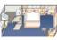 Oceanview Stateroom Floorplan, Crown Princess, Princess Cruises