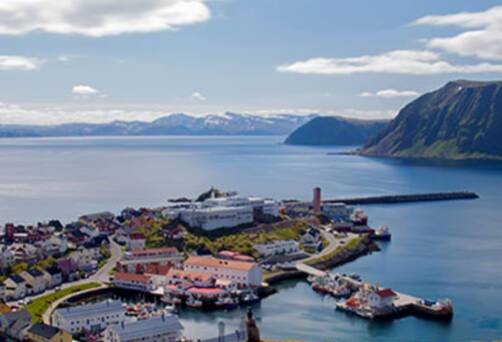 Aerial view of Honningsvåg
