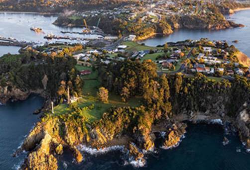 An aerial view over the island of Eden