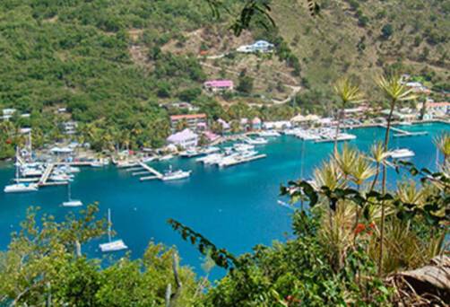 An aerial view of Soper's Hole