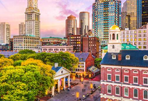 A panoramic view of Boston