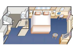 Oceanview Stateroom Floorplan, Island Princess, Princess Cruises