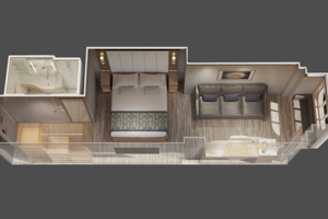 Premium Oceanview Stateroom Floorplan, Star Princess, Princess Cruises
