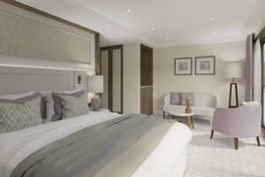 Superior Suite Bedroom (4), MS Riviera Resplendence, Riviera Travel