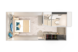 Inside Stateroom Floorplan, Norwegian Prima