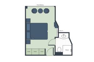 French Balcony Floor Plan, S.S. Maria Theresa, Uniworld
