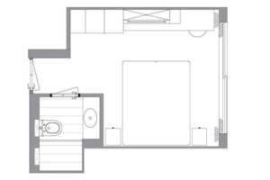 Stern Cabin Floorplan, MS Riviera Rose - This is an example floorplan, configuration may vary.
