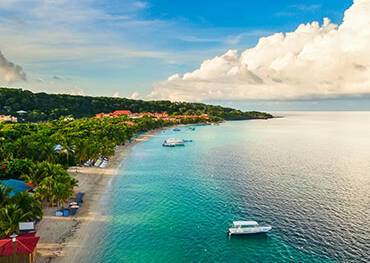 A panoramic view of Roatan